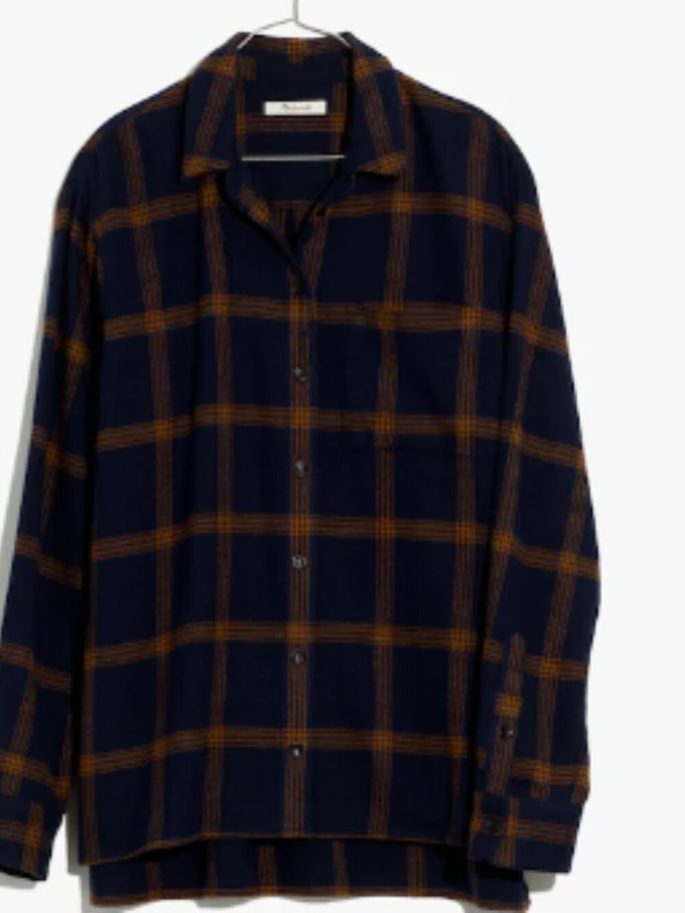 Madewell Flannel Oversized Ex-Boyfriend Shirt in Forbell Plaid SZ L, Perfect Fit